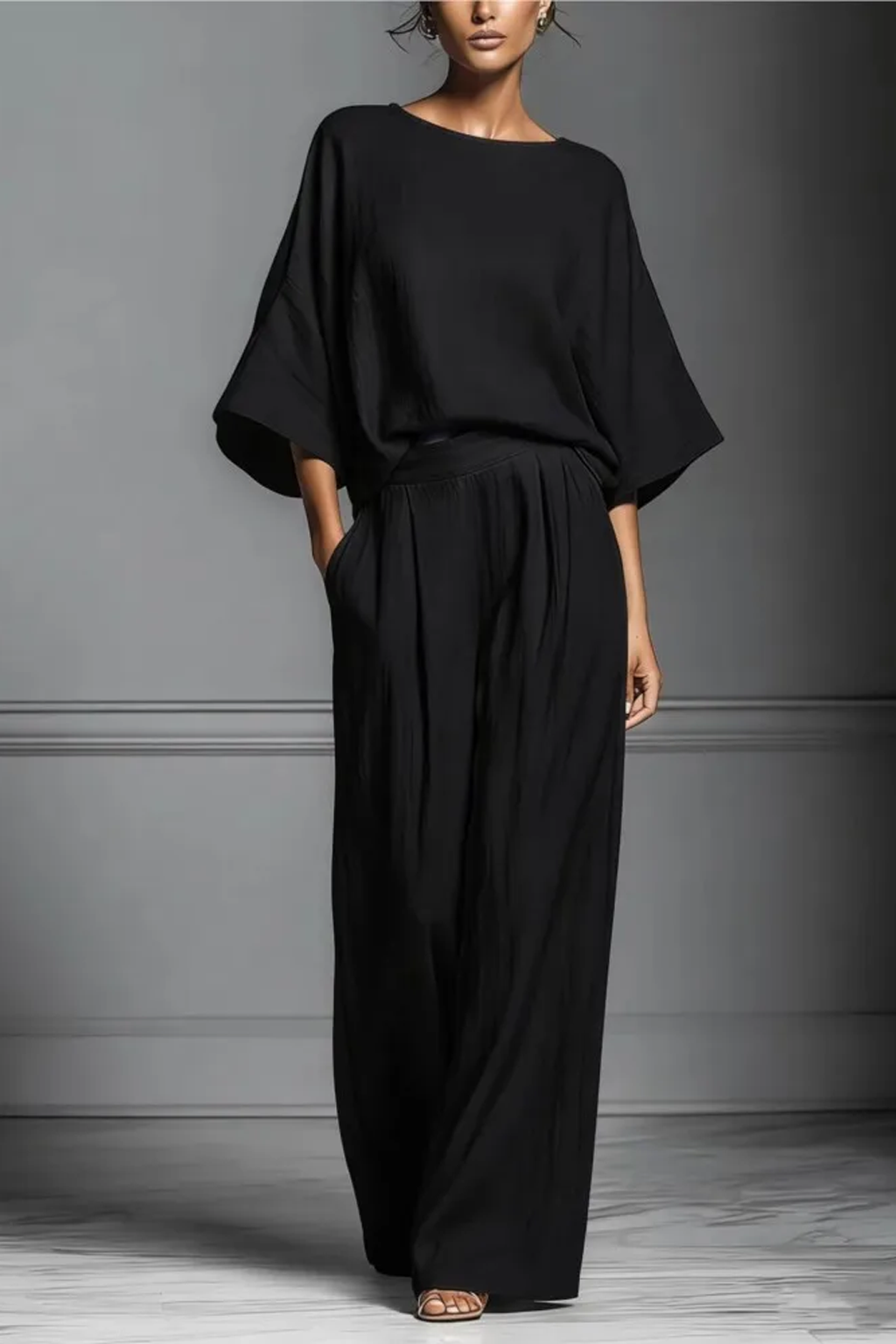 Elegant Wide-Leg Trousers & Soft Top