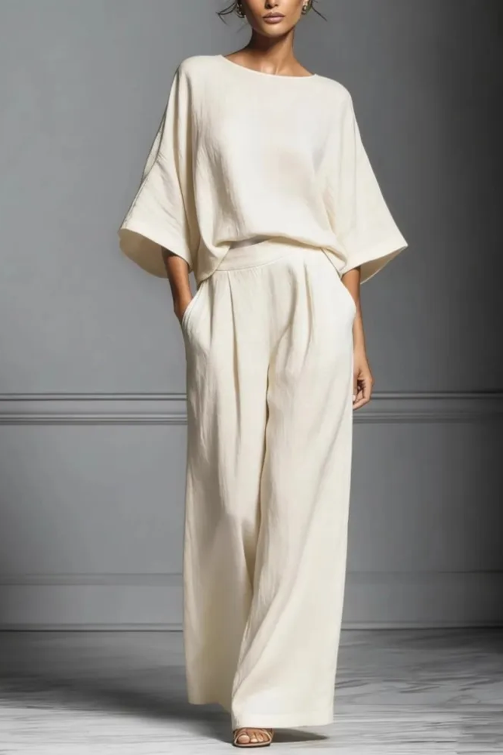 Elegant Wide-Leg Trousers & Soft Top