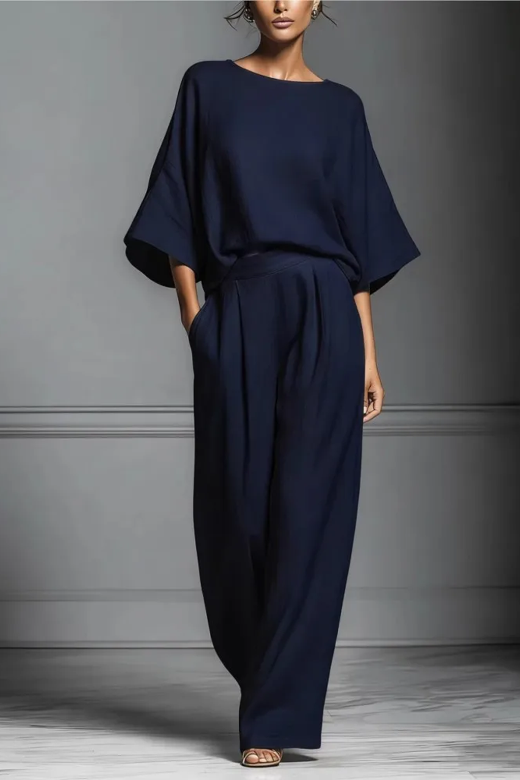 Elegant Wide-Leg Trousers & Soft Top