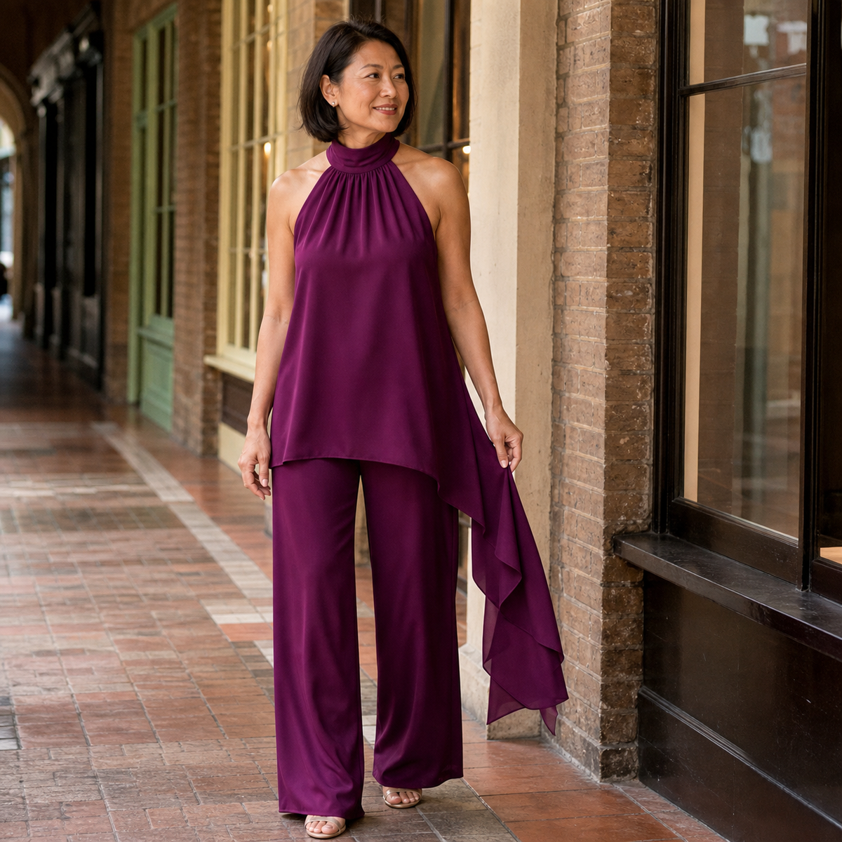 Elegant Halter Pants Set