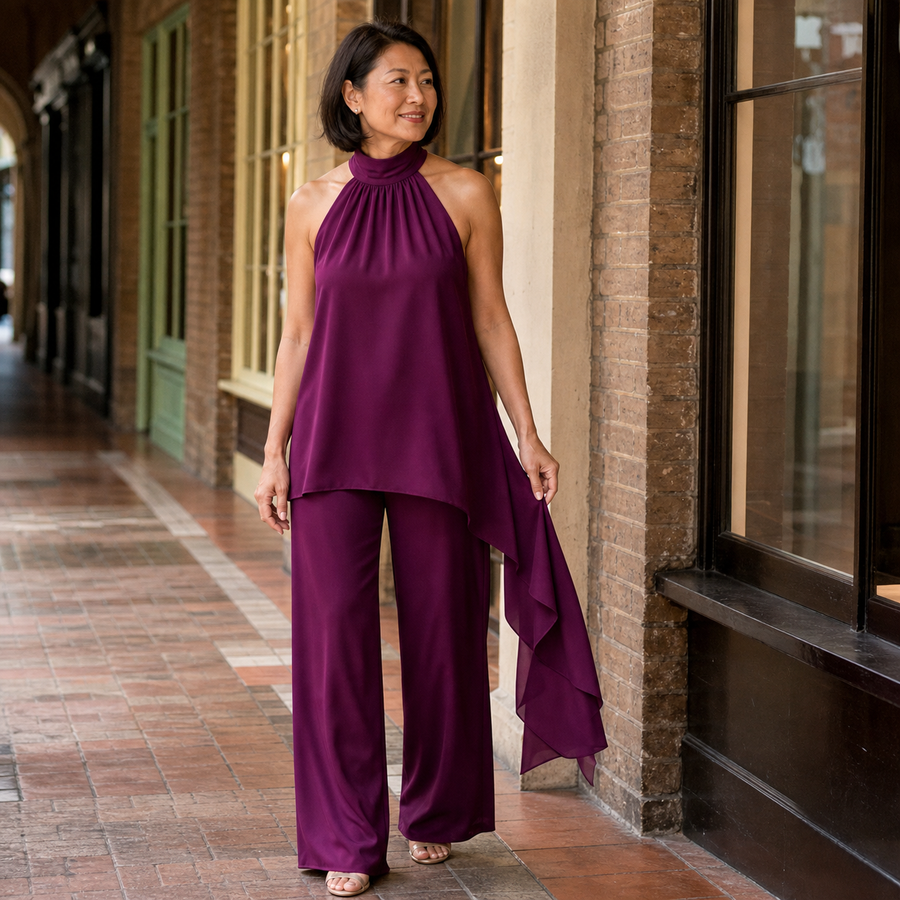 Elegant Halter Pants Set
