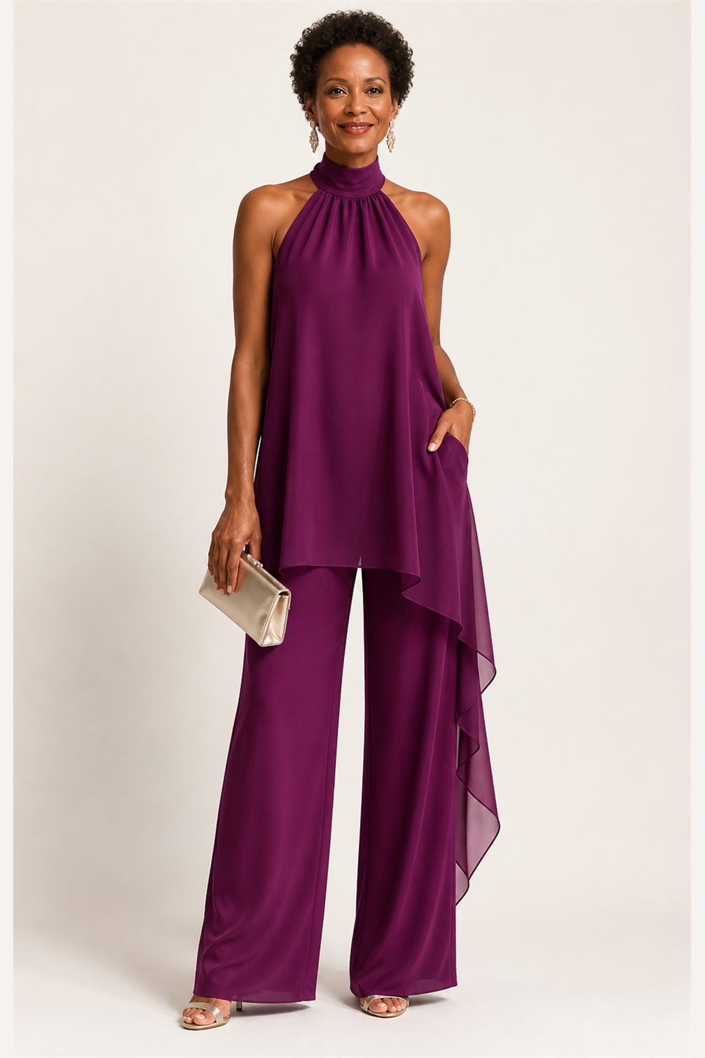Elegant Halter Pants Set