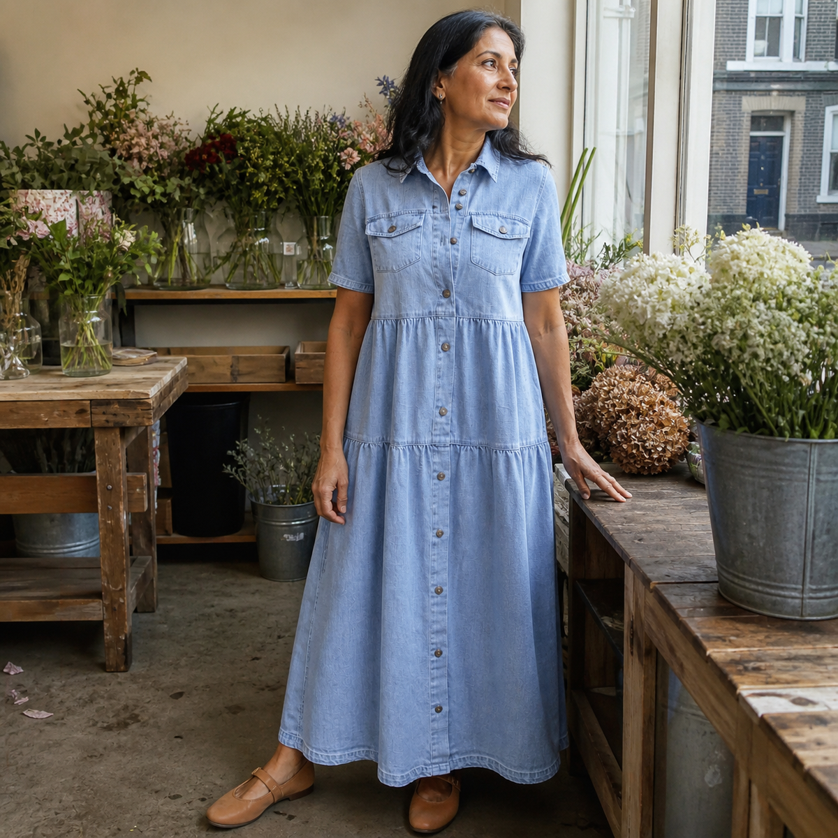 Elizabeth Button Down Maxi Dress