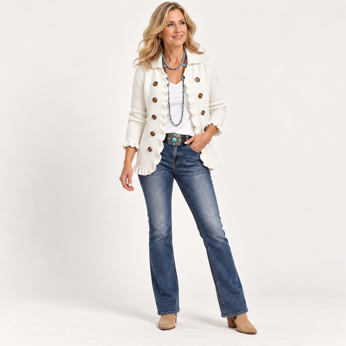 Eve Classic Ruffle Cardigan