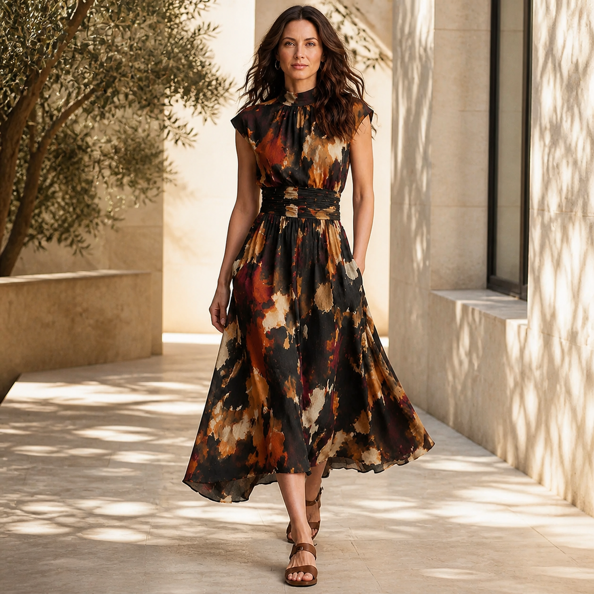 Flared Midi Skirt with pockets
