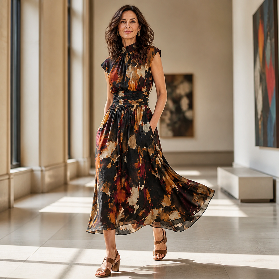 Flared Midi Skirt with pockets
