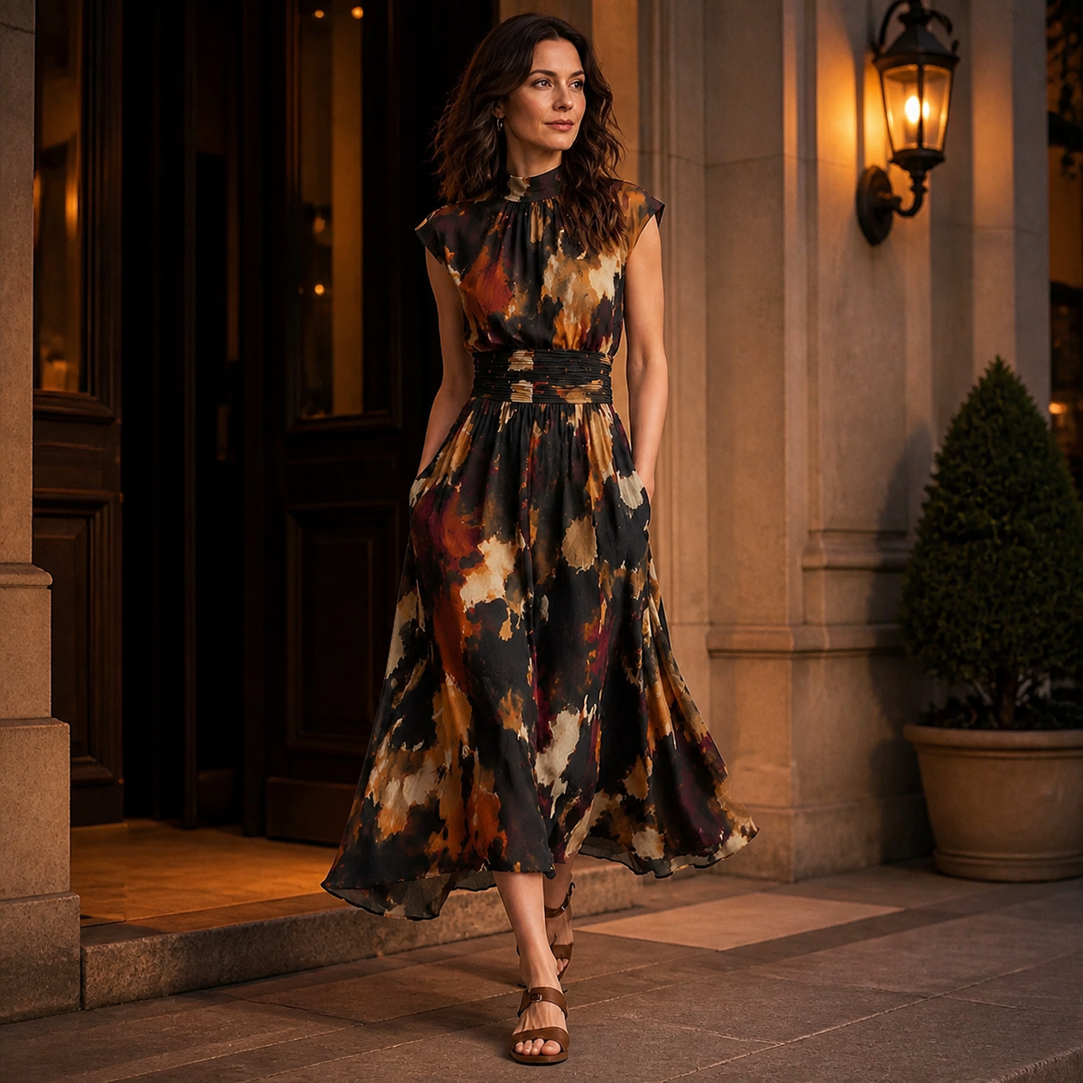 Flared Midi Skirt with pockets