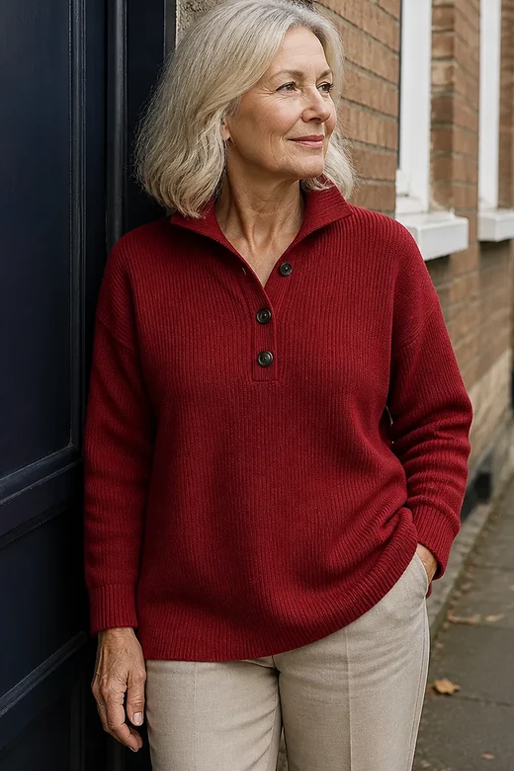 Florence V Neck Polo Jumper