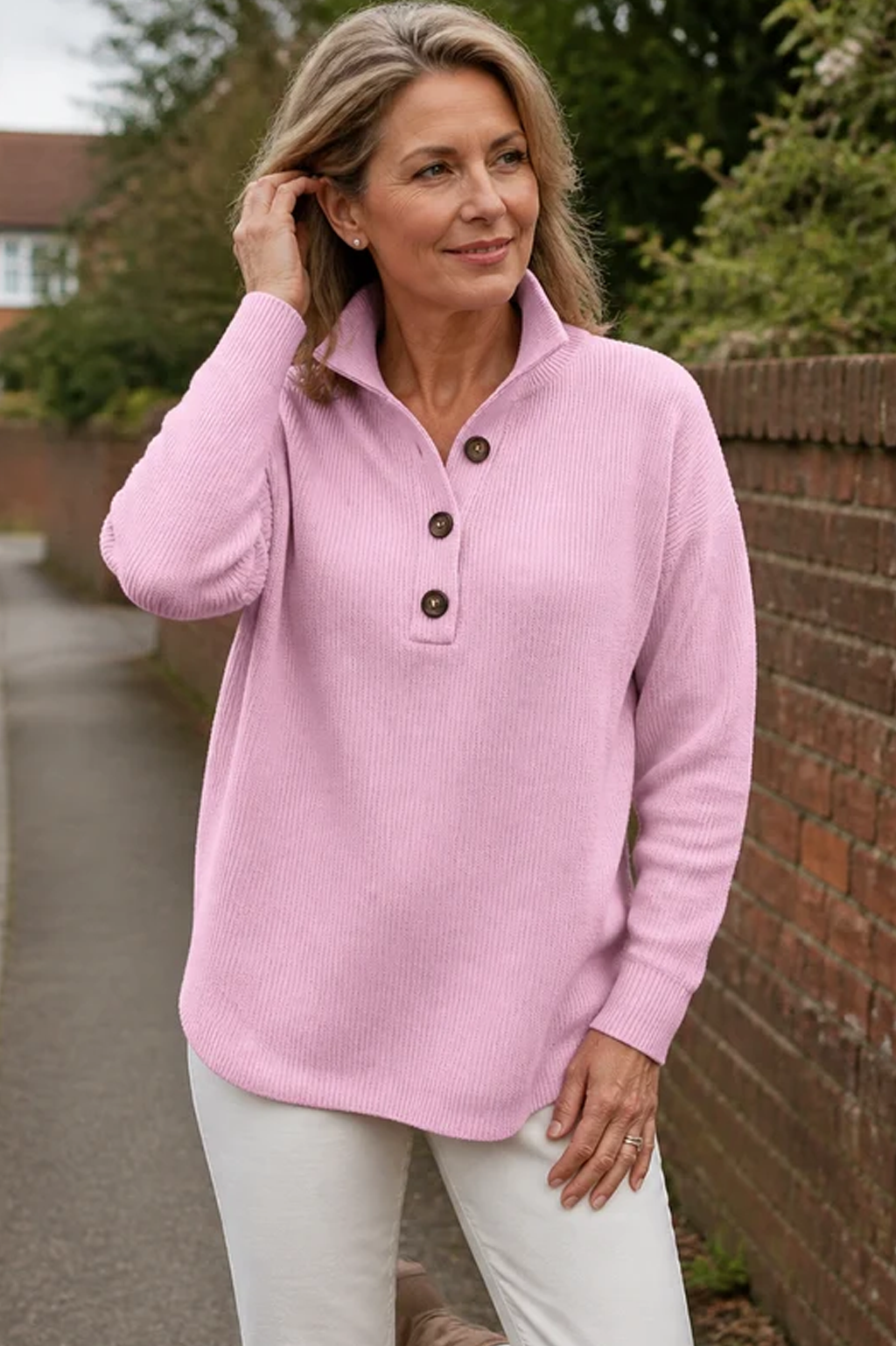 Florence V Neck Polo Jumper