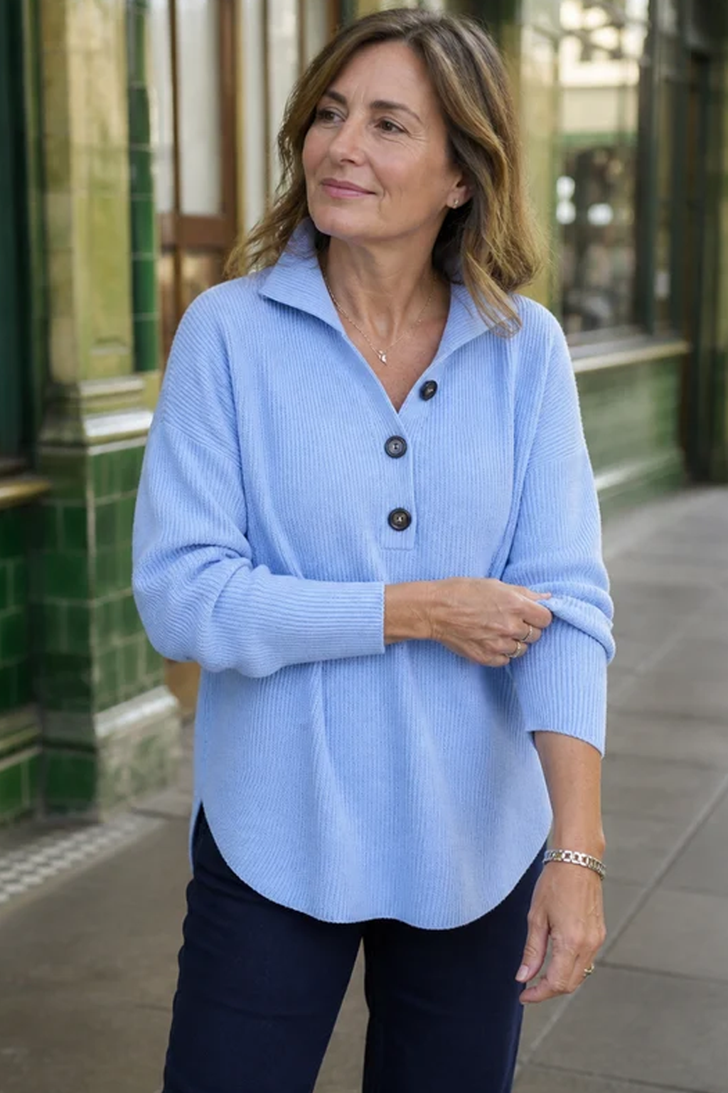 Florence V Neck Polo Jumper