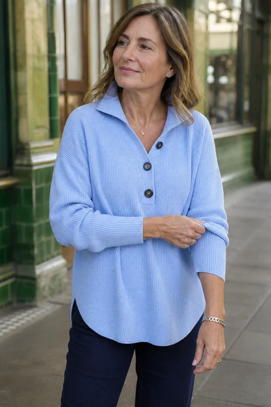 Florence V Neck Polo Jumper