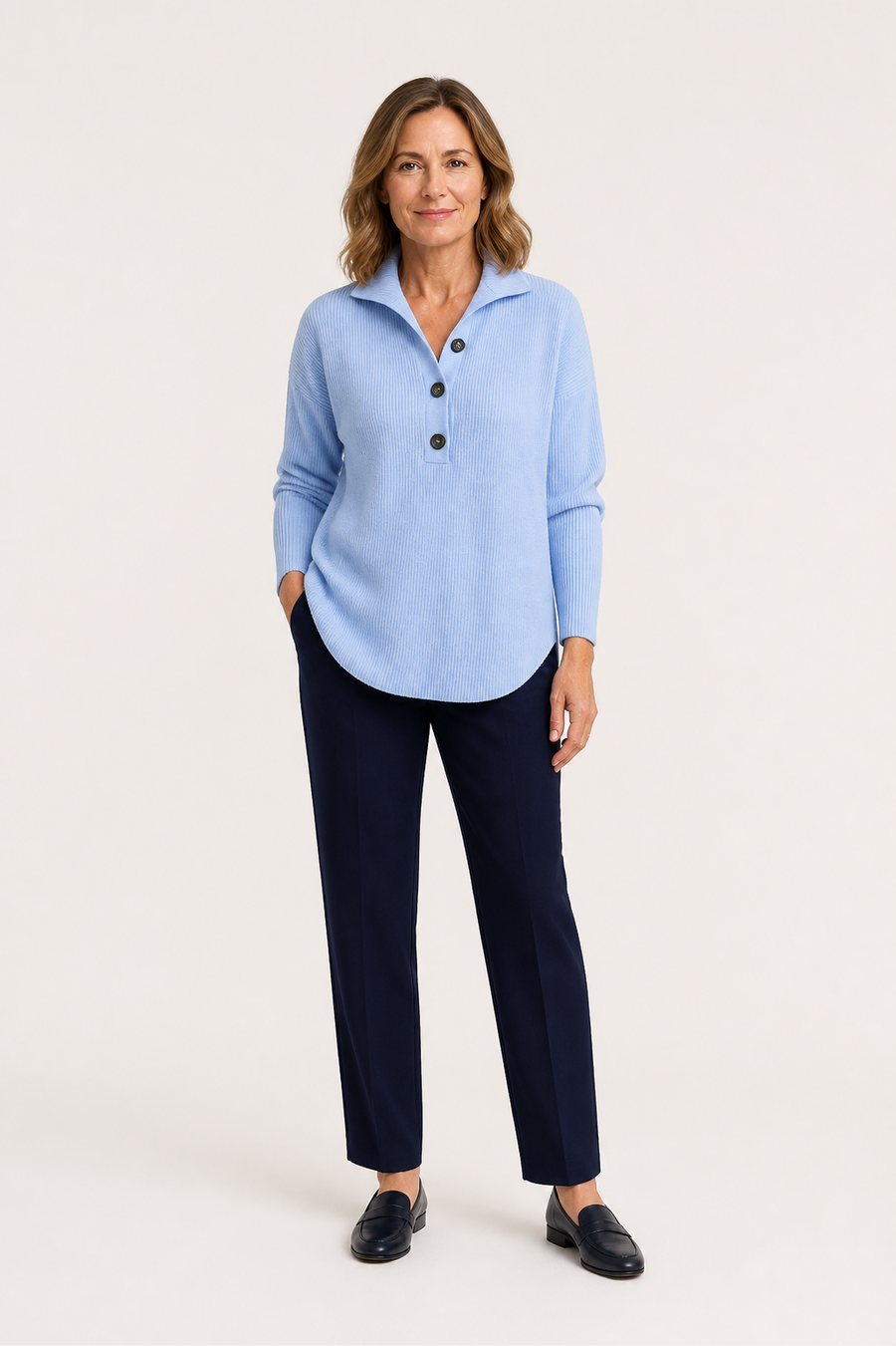 Florence V Neck Polo Jumper