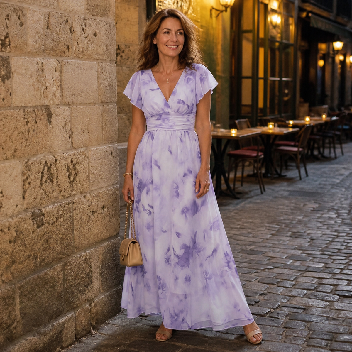 Flutter Sleeve Maxi Dress