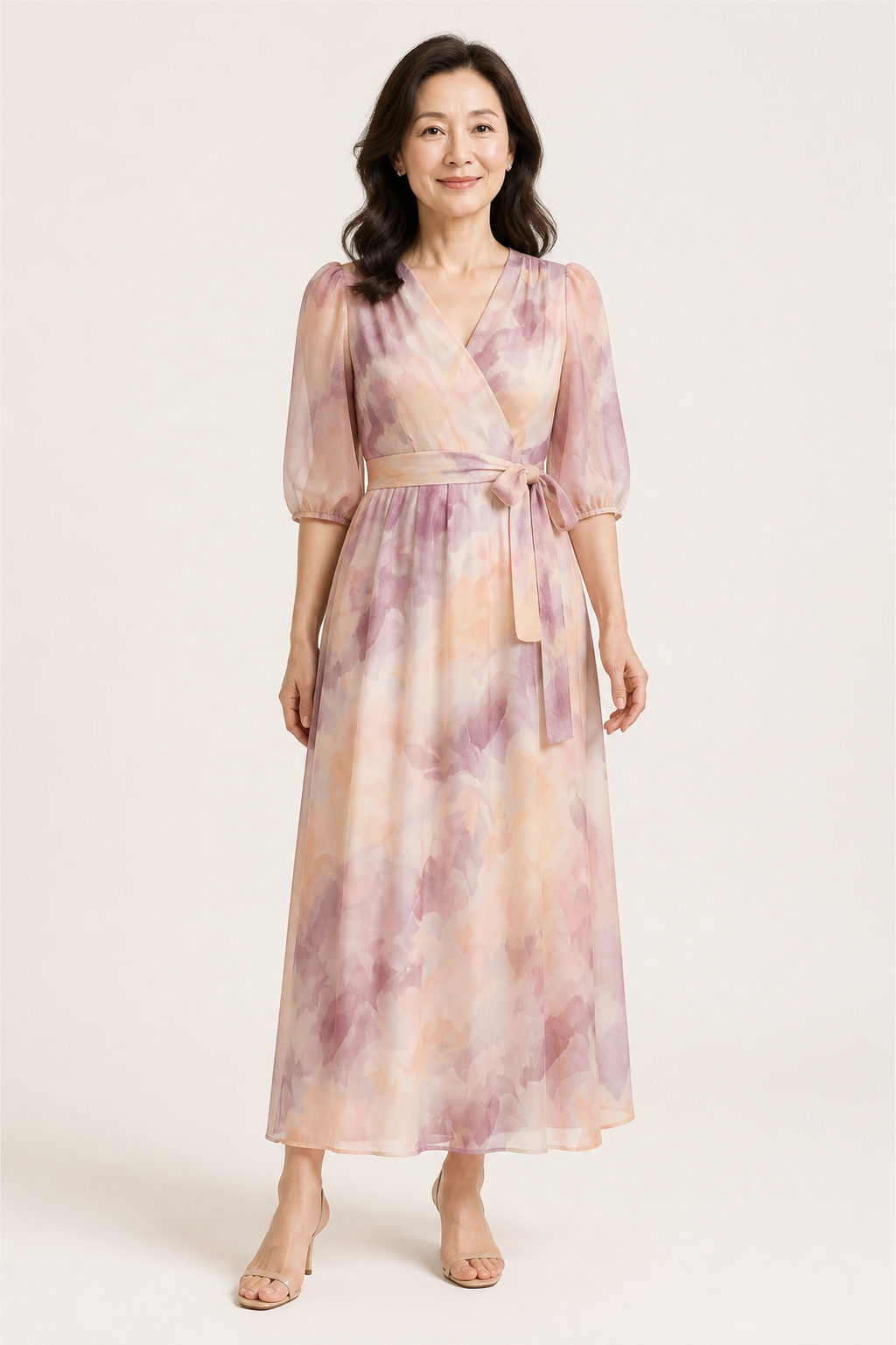 French Lace-Up Long Dress