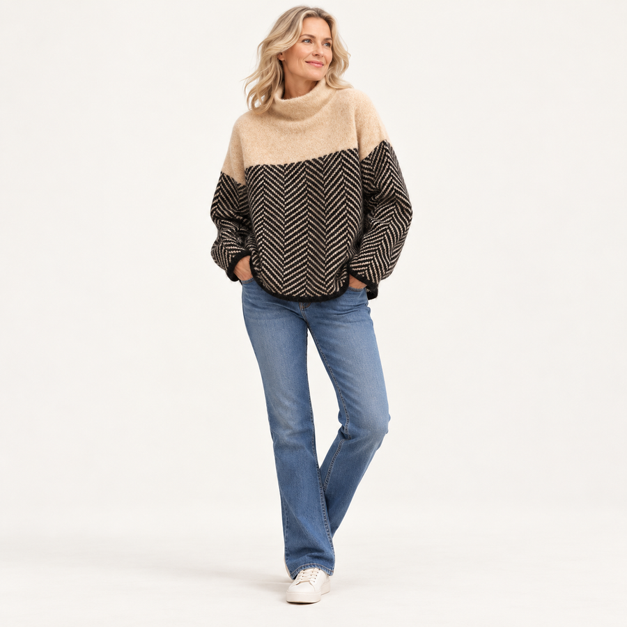 Gabrielle Turtleneck Brushed Oversized Pullover