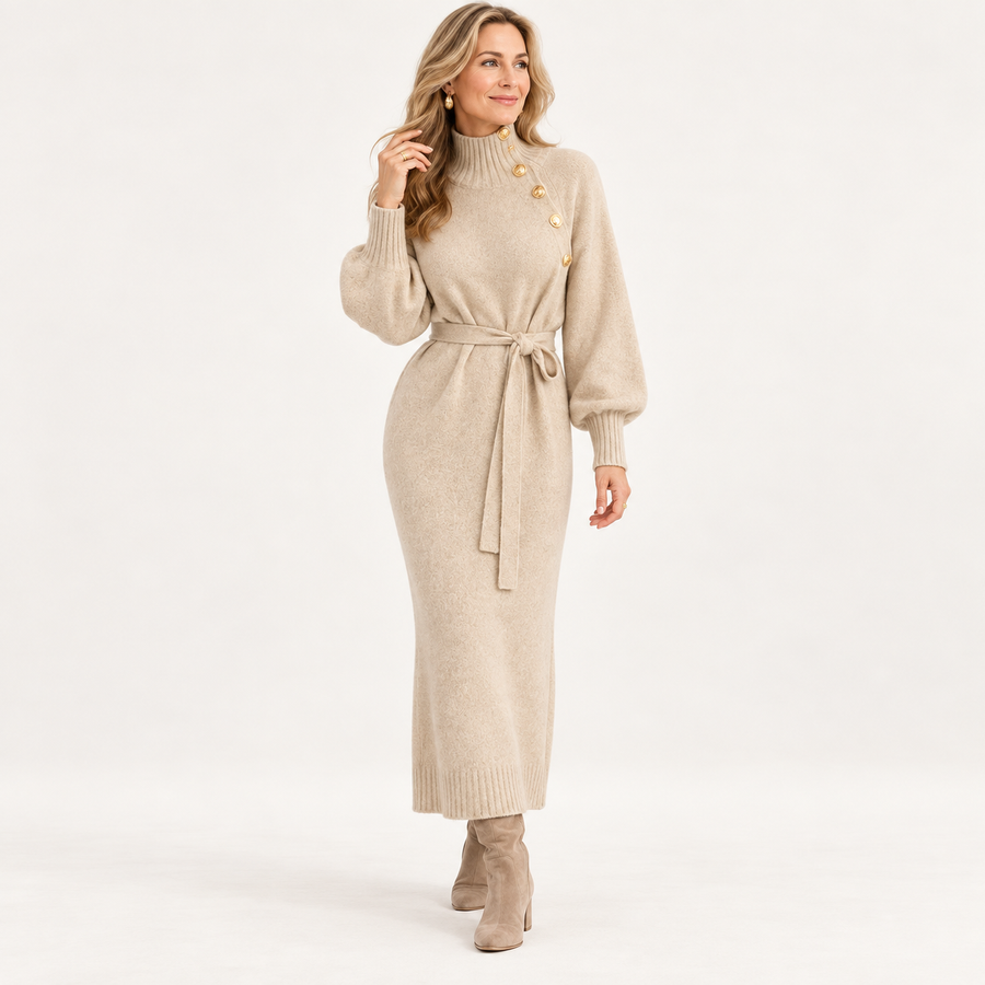Gricella Winter Robe Sweater Maxi Dress