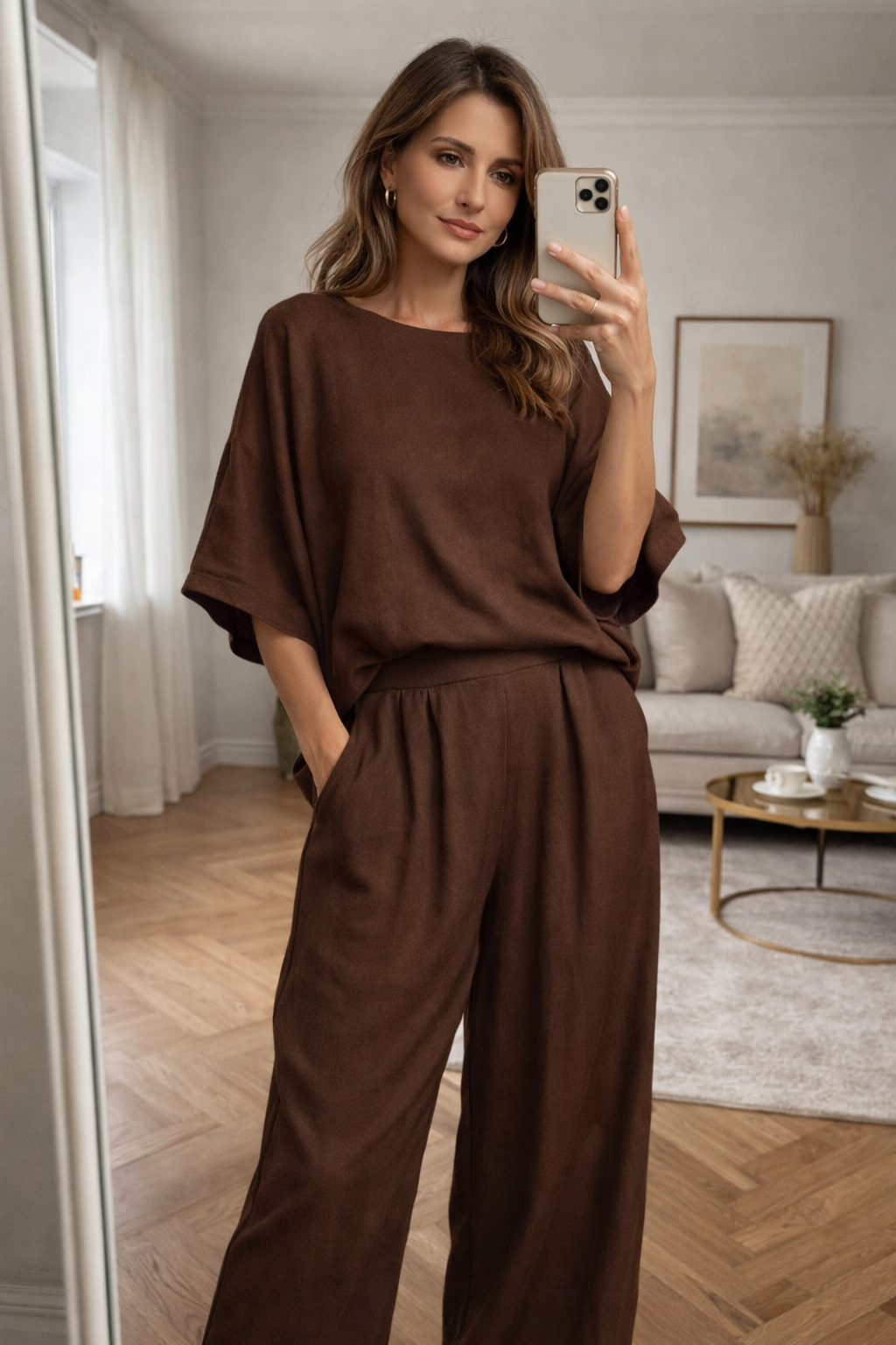 Elegant Wide-Leg Trousers & Soft Top