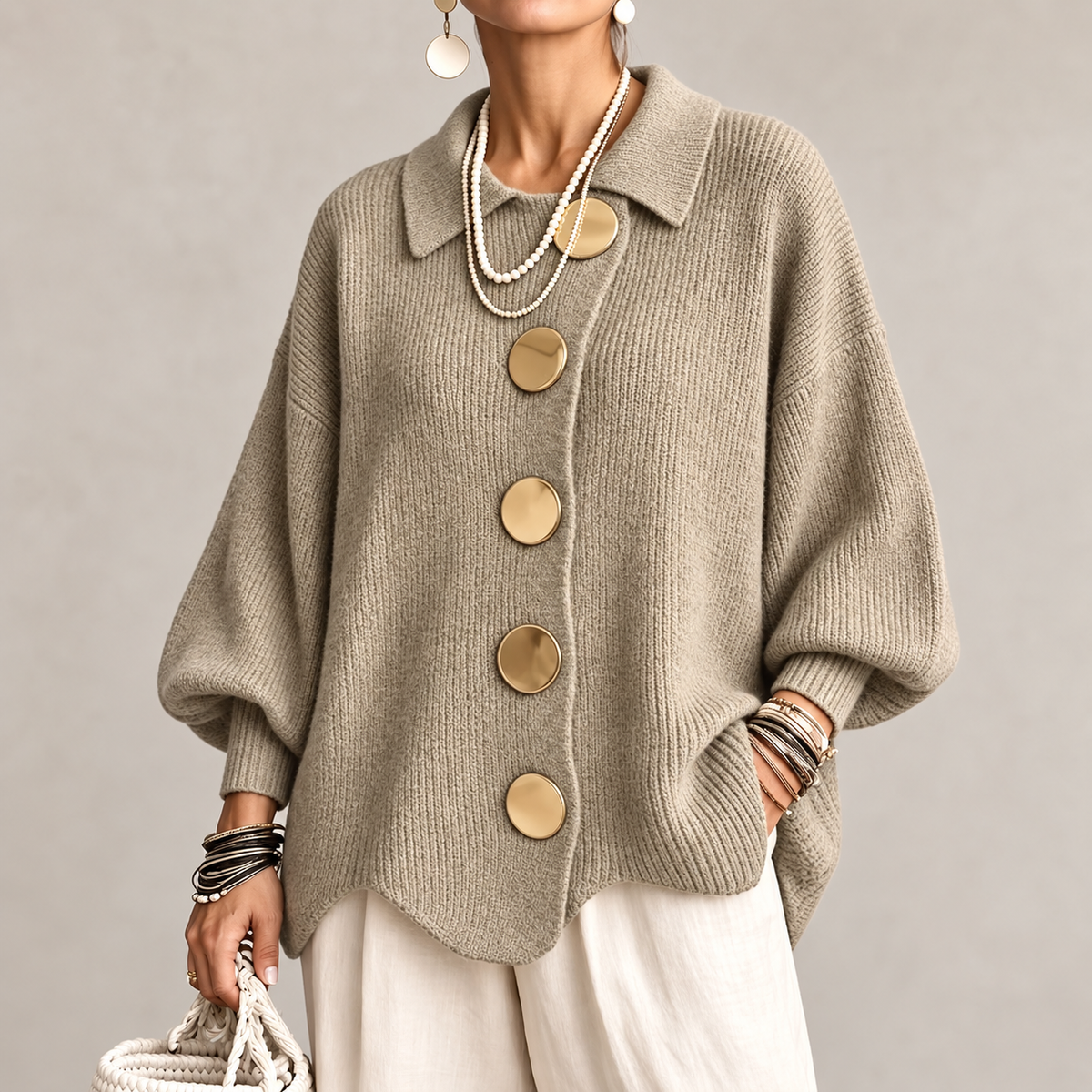 Isadora Oversized Collared Cardigan