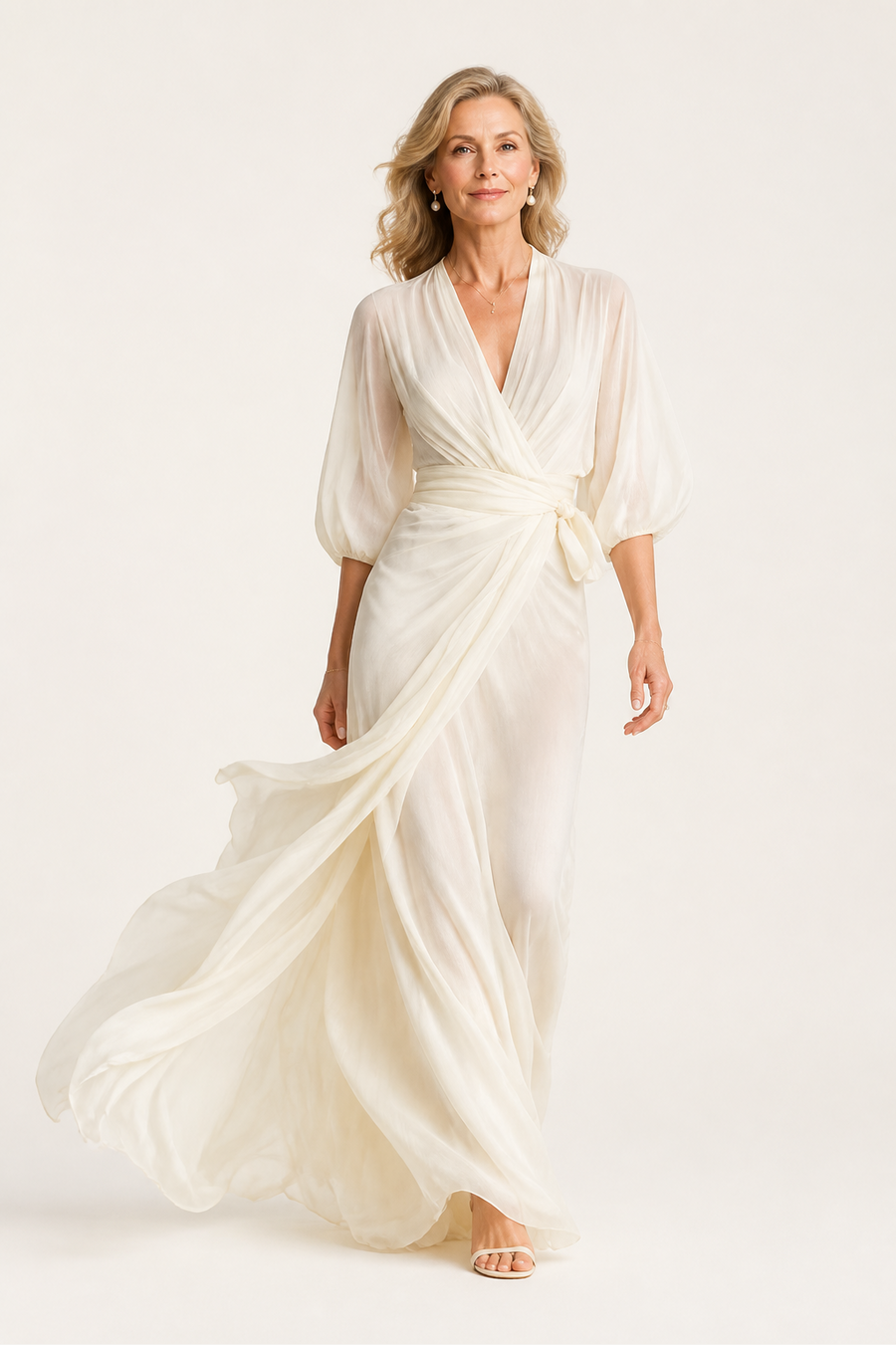 Ivory Sheer Maxi Dress