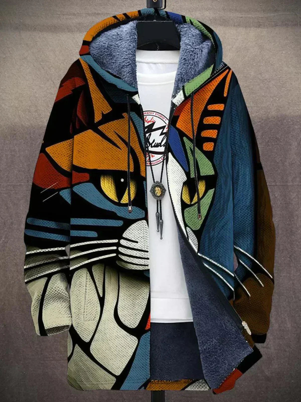 Jindalee Cat Print Zip Up Cardigan