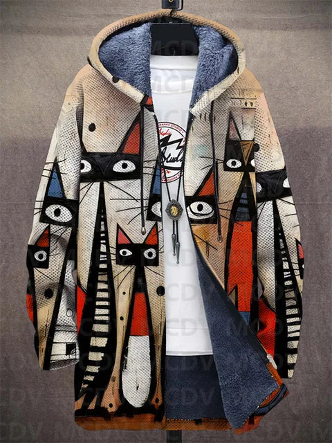 Kiara Artistic Feline Canvas Cardigan