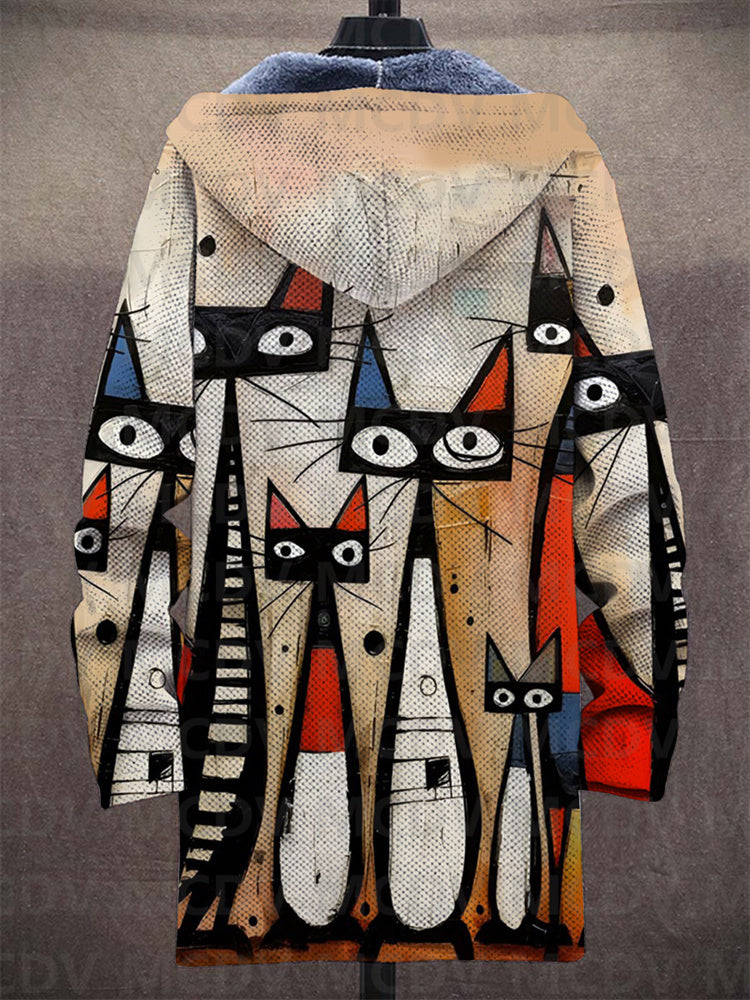 Kiara Artistic Feline Canvas Cardigan