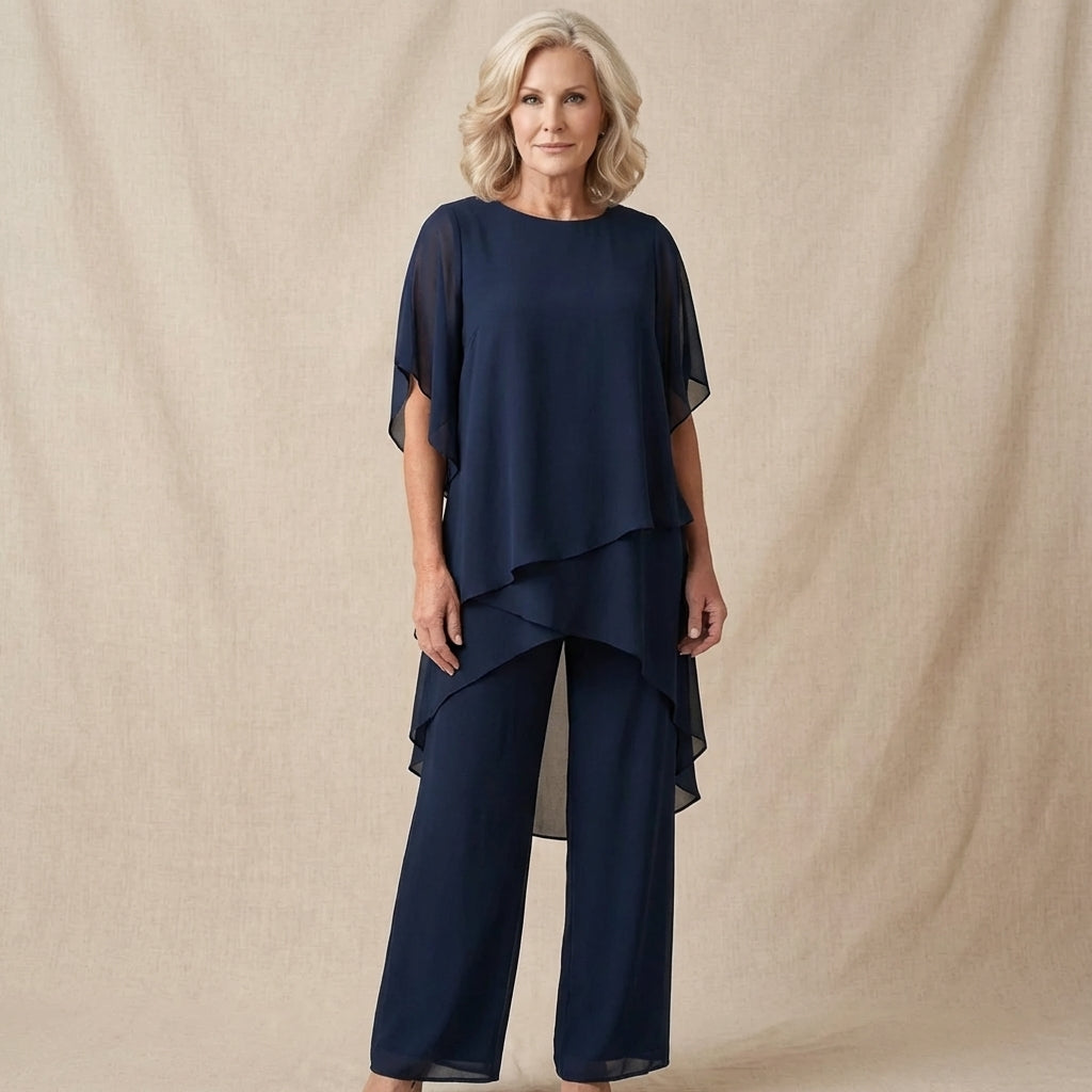 Kimmy Draped Top with Palazzo Pants