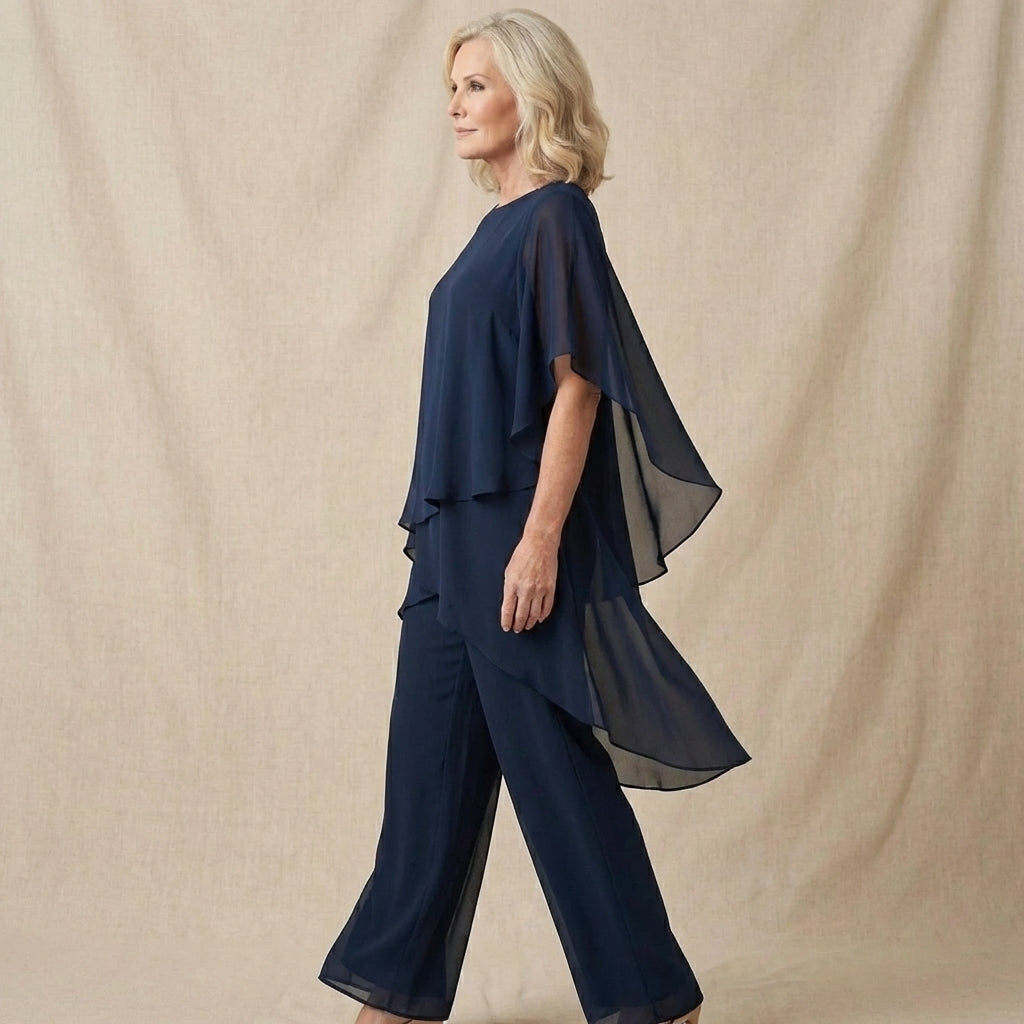 Kimmy Draped Top with Palazzo Pants