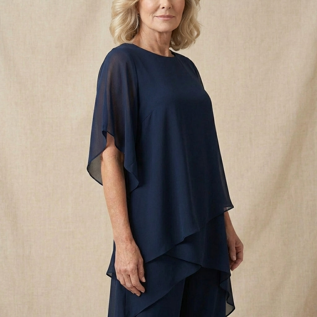 Kimmy Draped Top with Palazzo Pants