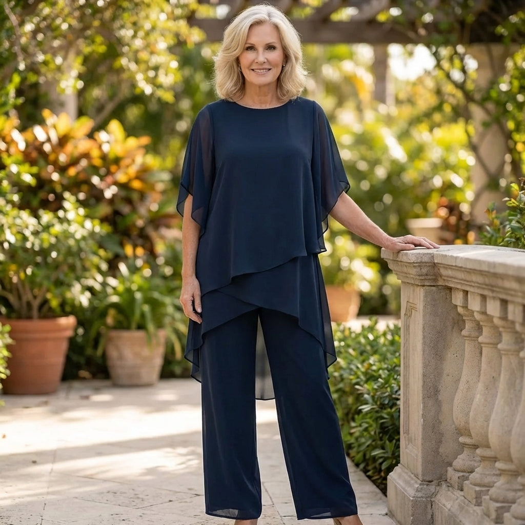 Kimmy Draped Top with Palazzo Pants