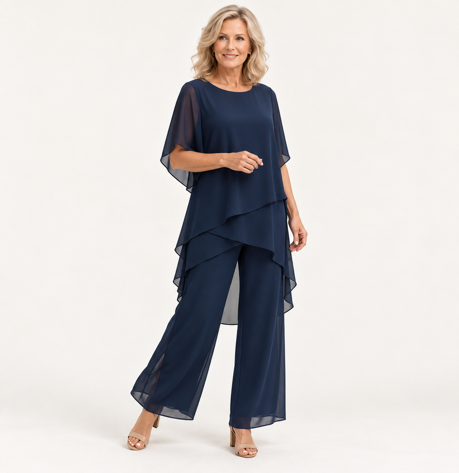 Kimmy Draped Top with Palazzo Pants