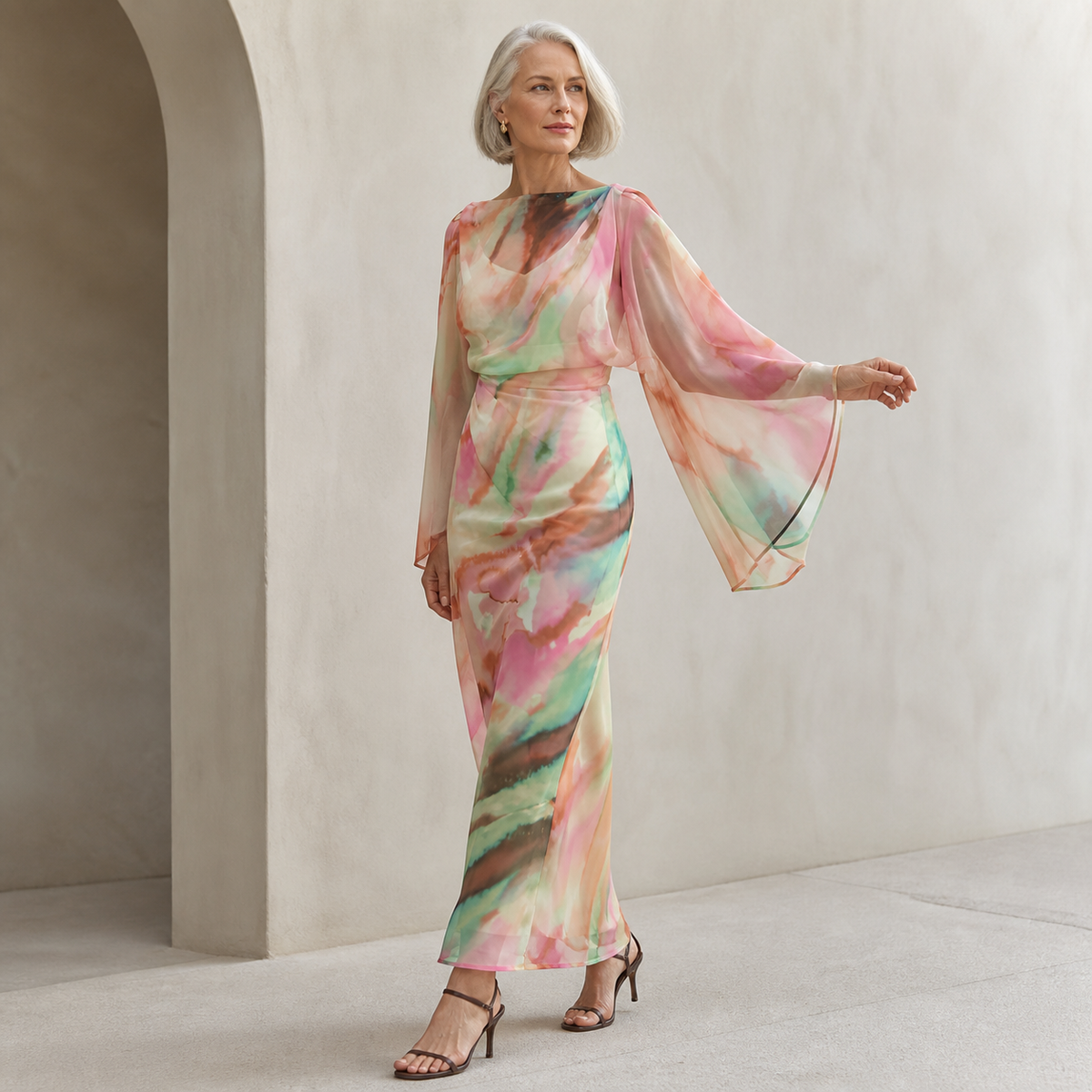 Kimono Sleeve Maxi Dress