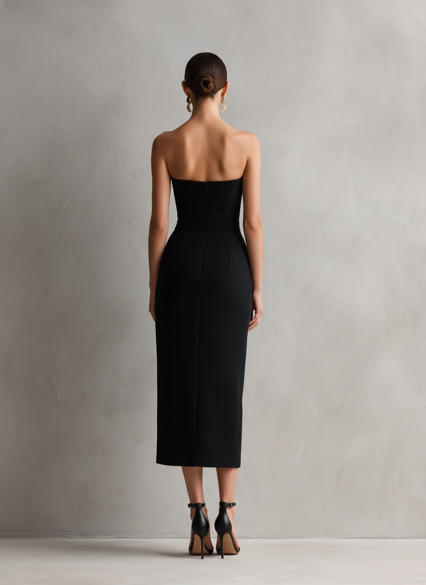 Minimalist Midi Dress with Pockets