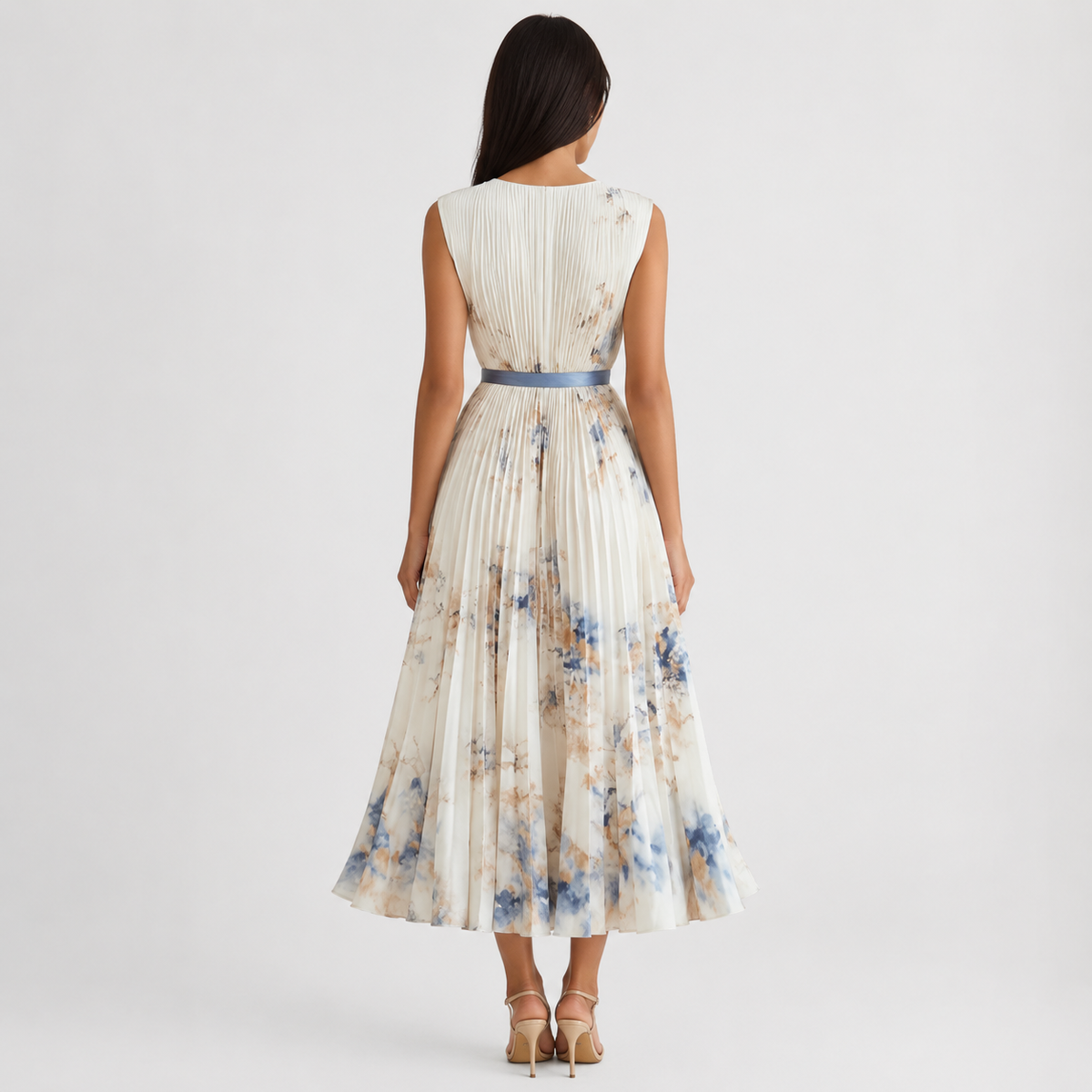 Floral Pleated Midi Dress