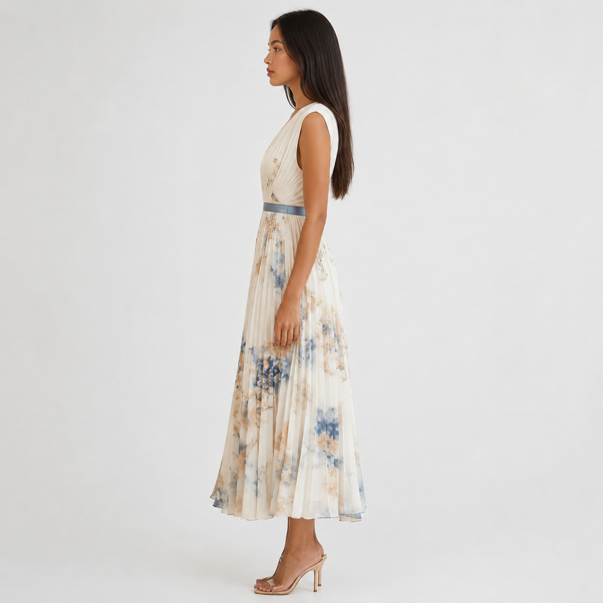 Floral Pleated Midi Dress