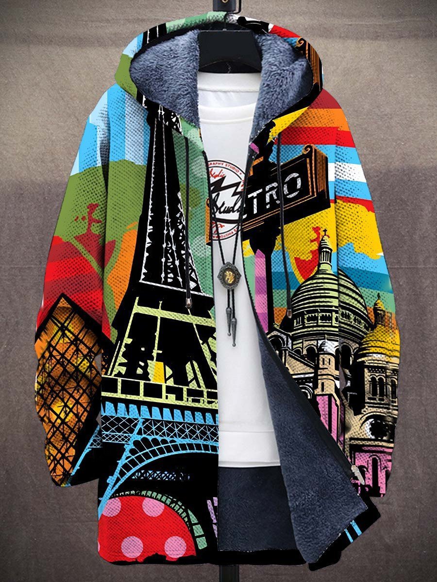 Marlee Urban Pattern Cardigan with Hoodie