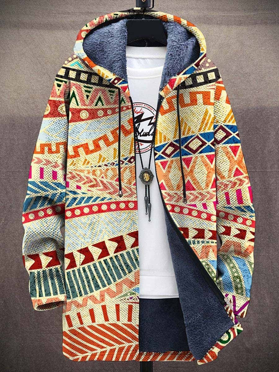 Mirrin Native-Print Zip Hoodie Cardigan