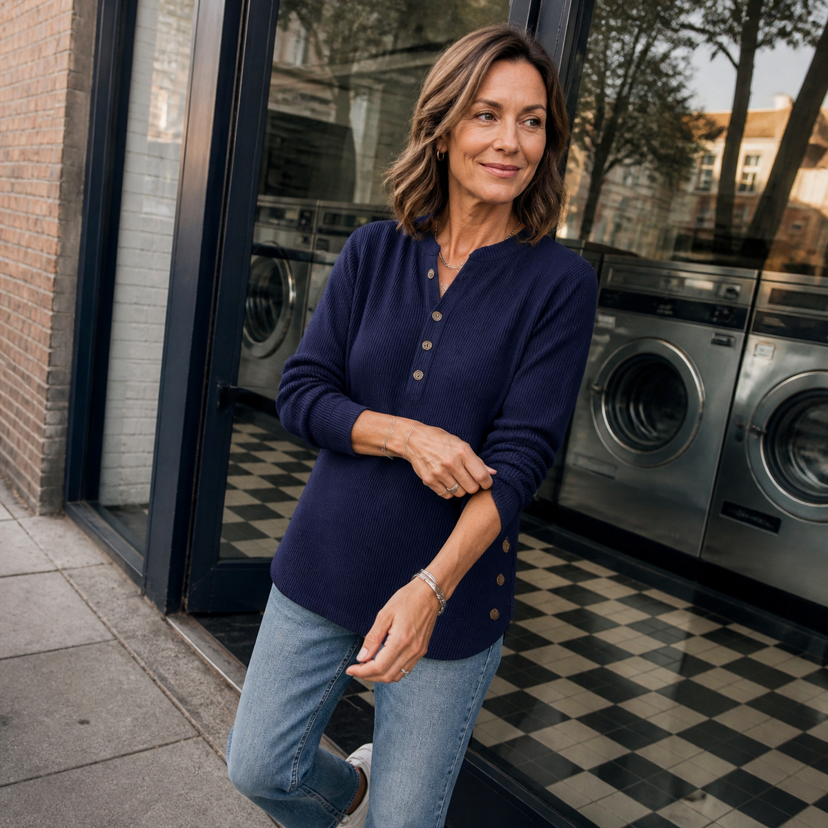 Neva Button Henley Tunic
