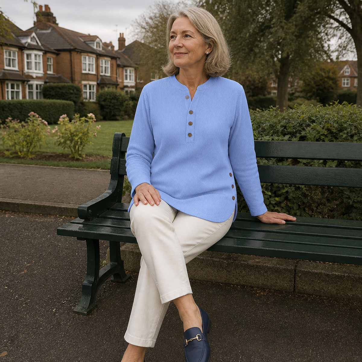 Neva Button Henley Tunic