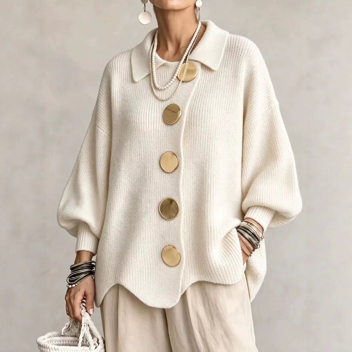 Isadora Oversized Collared Cardigan