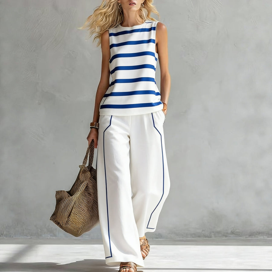 Casual Wide-Leg Pants Set
