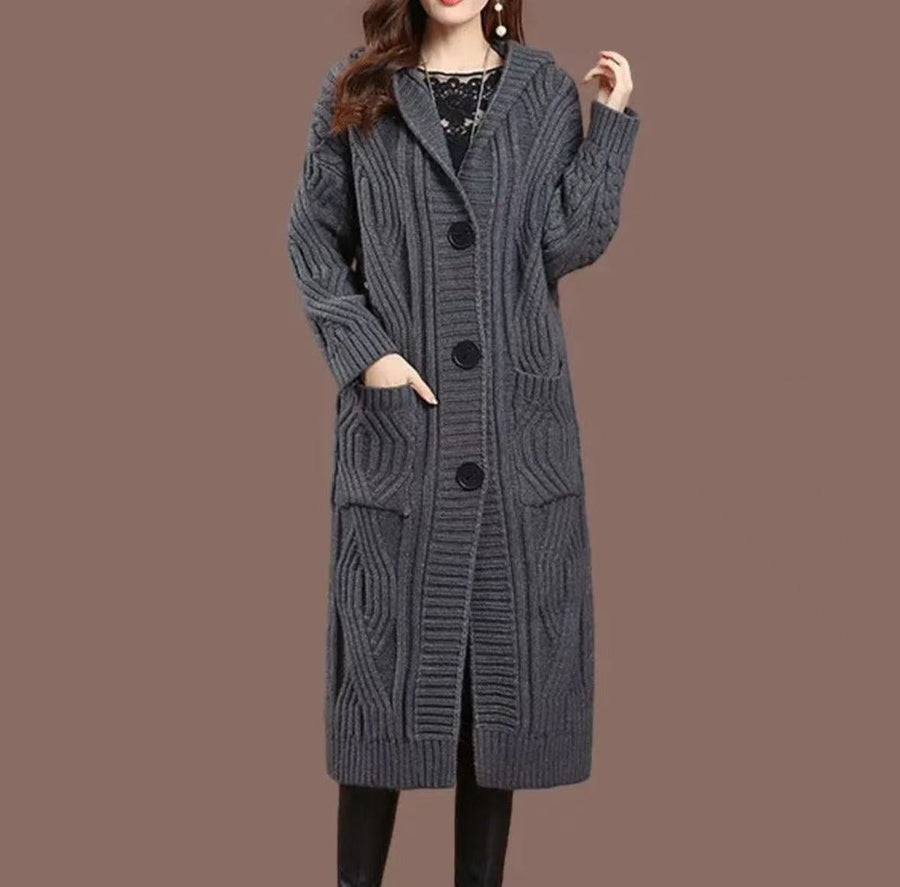 Over-The-Knee Loose Knitwear Jacket