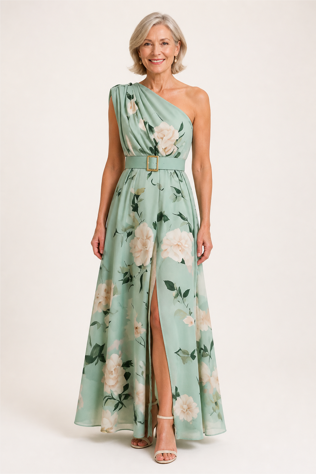 One Shoulder A-Line Long Dress