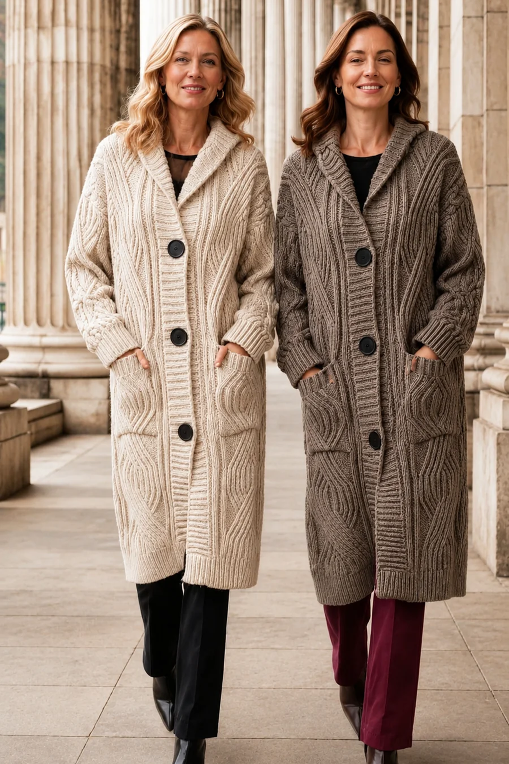 Over-The-Knee Loose Knitwear Jacket