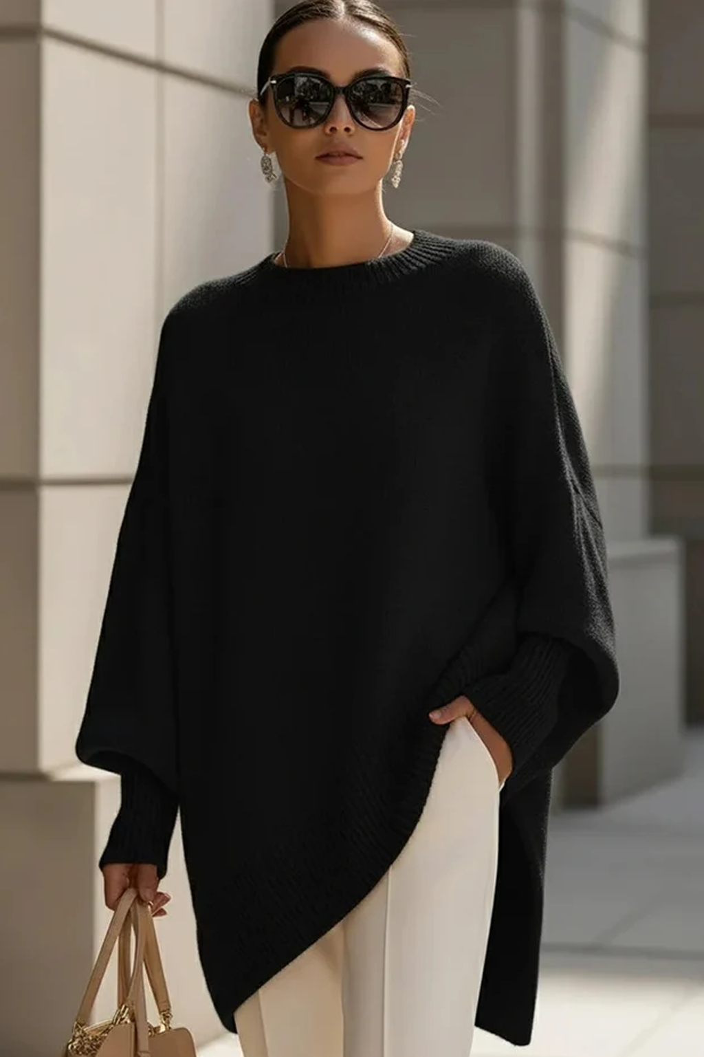 Oversized Round Neck Pullover Knitwear