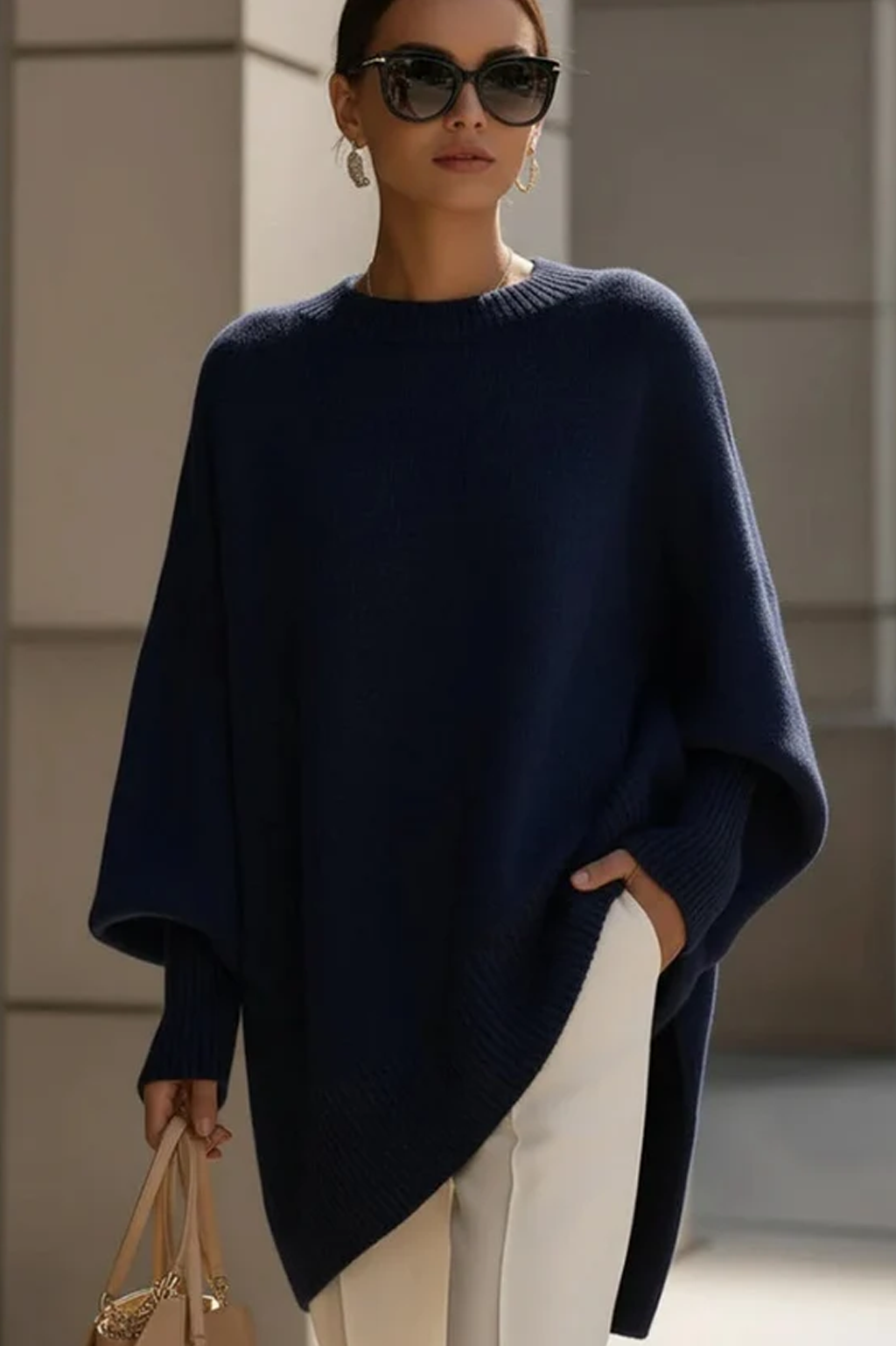 Oversized Round Neck Pullover Knitwear