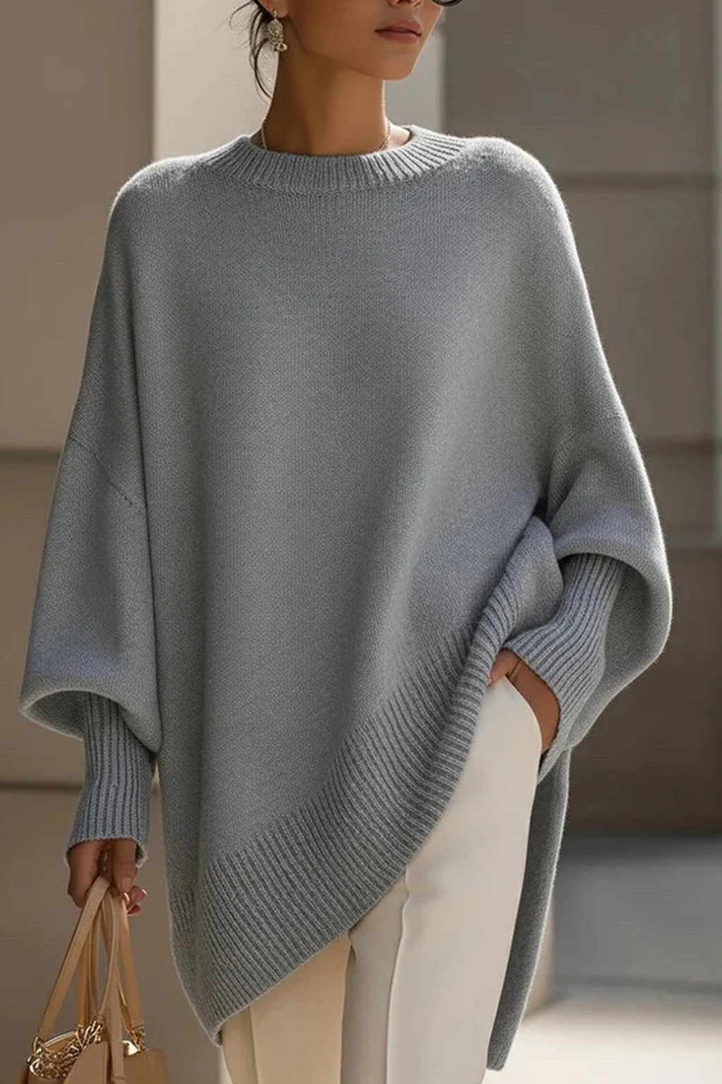 Oversized Round Neck Pullover Knitwear
