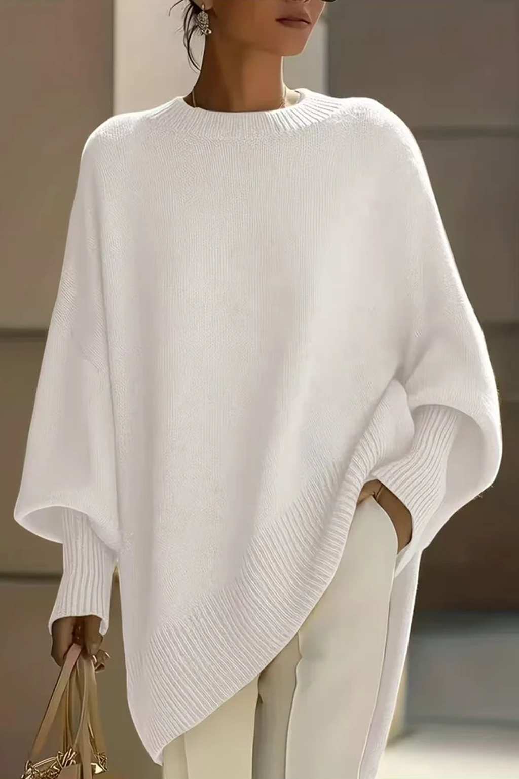 Oversized Round Neck Pullover Knitwear