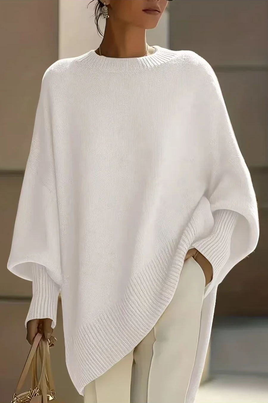 Oversized Round Neck Pullover Knitwear
