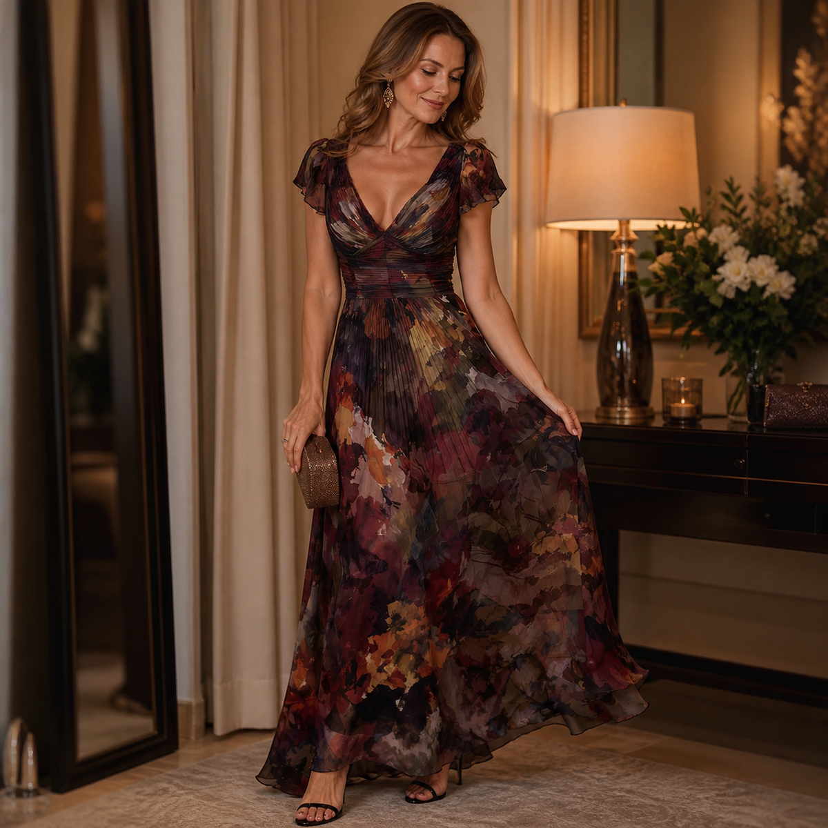 Ruched Bodice Maxi Dress